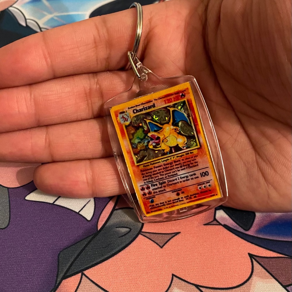 Charizard Pokemon Card Key Chain